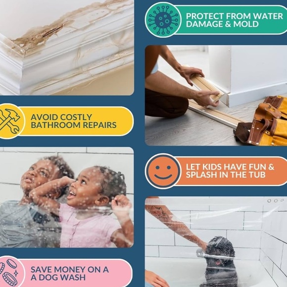 SplashZen® Bathtub Splash Guard | As Seen on Shark Tank |for Bathing Kids & Pets - Picture 6 of 10